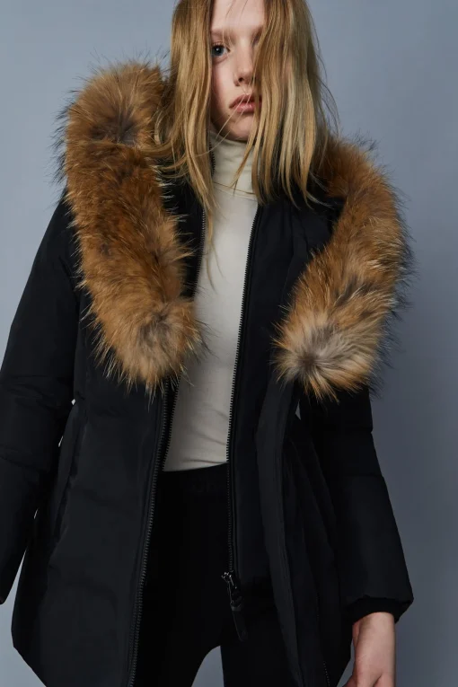 ADALI down coat with natural fur Signature Mackage Collar