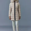 CALLA Agile-360 stretch light down coat with blue fox fur collar