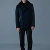 COLE wool double-breasted jacket with shearling collar