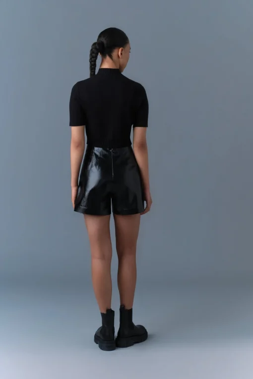 DAVA Panelled Leather Shorts