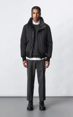 DIXON 2-In-1 down bomber jacket with hooded bib for men