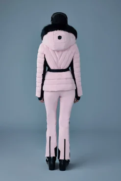 ELITA Down ski jacket with removable blue fox fur trim