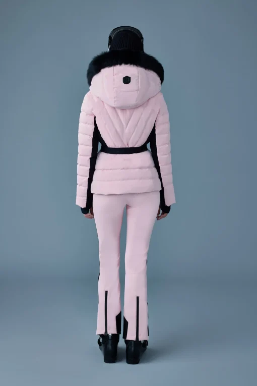 ELITA Down ski jacket with removable blue fox fur trim