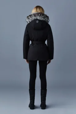 JENI 2-in-1 down parka with removable bib and silver fox fur