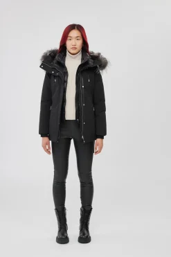 JENI 2-in-1 down parka with removable bib and silver fox fur
