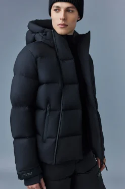 KENJI Down ski jacket with asymmetrical zip closure