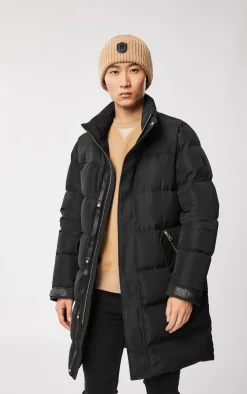 REYNOLD down coat with removable shearling bib and hood