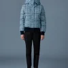 SHIRLEY-TW Mix Media Tweed quilted down jacket
