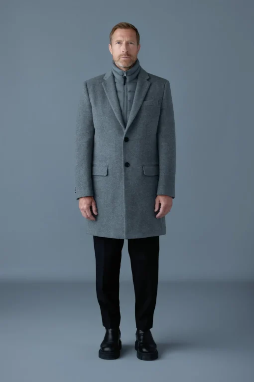 SKAI-SLB 3-in-1 wool coat with removable down liner