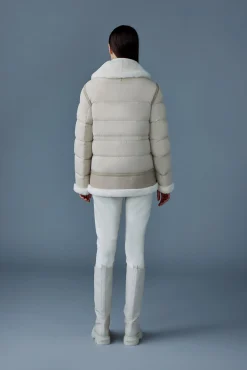 VANNA Mixed-media shearling down jacket